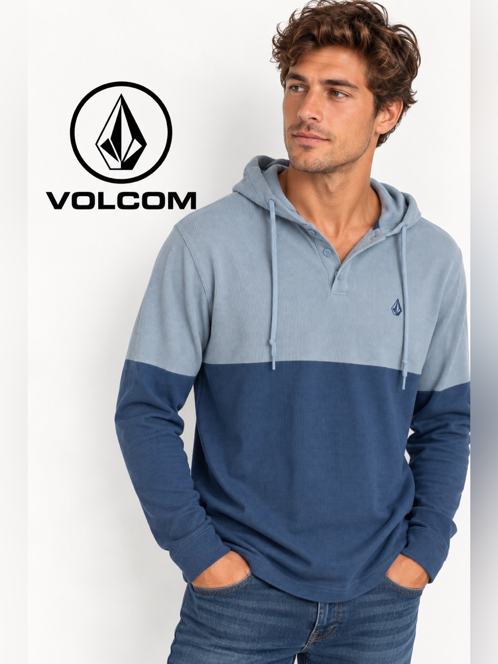Volcom Blue Pullover Hoodie Women's Size L